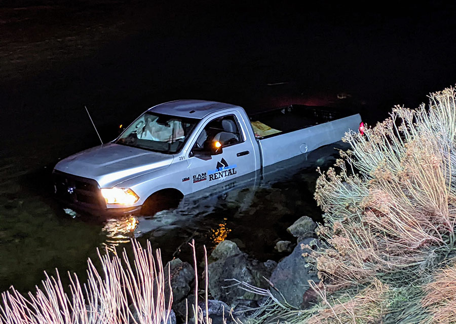 Car accident in river