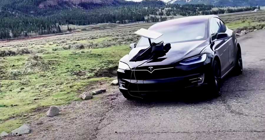 tesla with starlink
