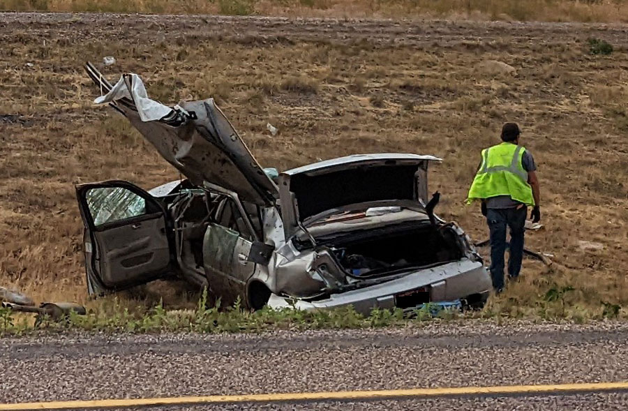 Crash on I-86 near American Falls