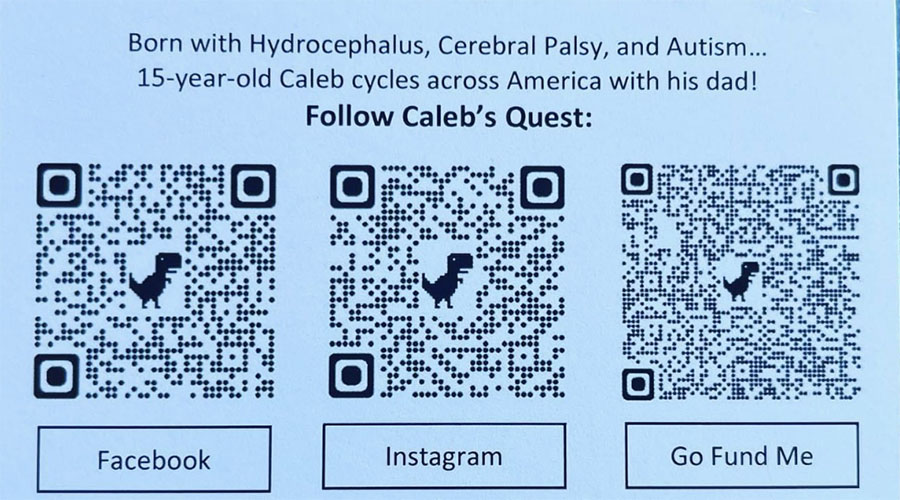 Back of Caleb Quest card