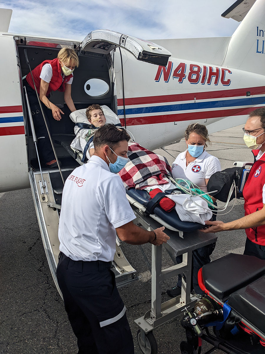 Milo being life flighted