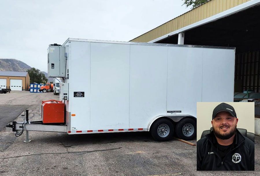 Bannock County Coroner's Office mobile morgue trailer