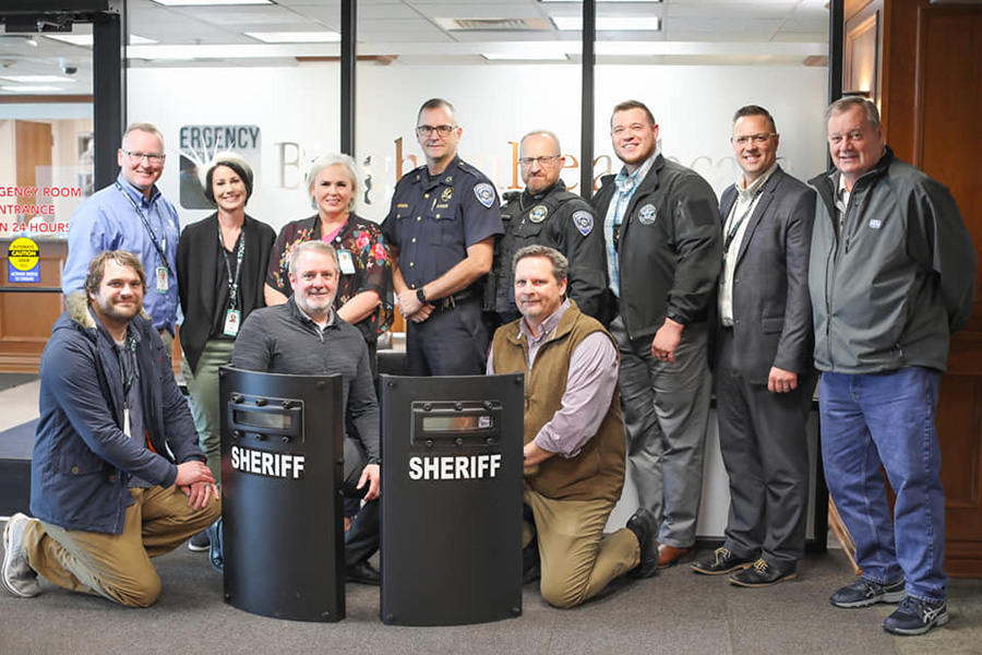 sheriff's office with shields