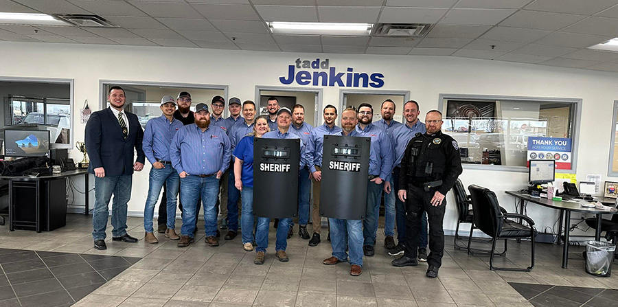 sheriff's office with shields