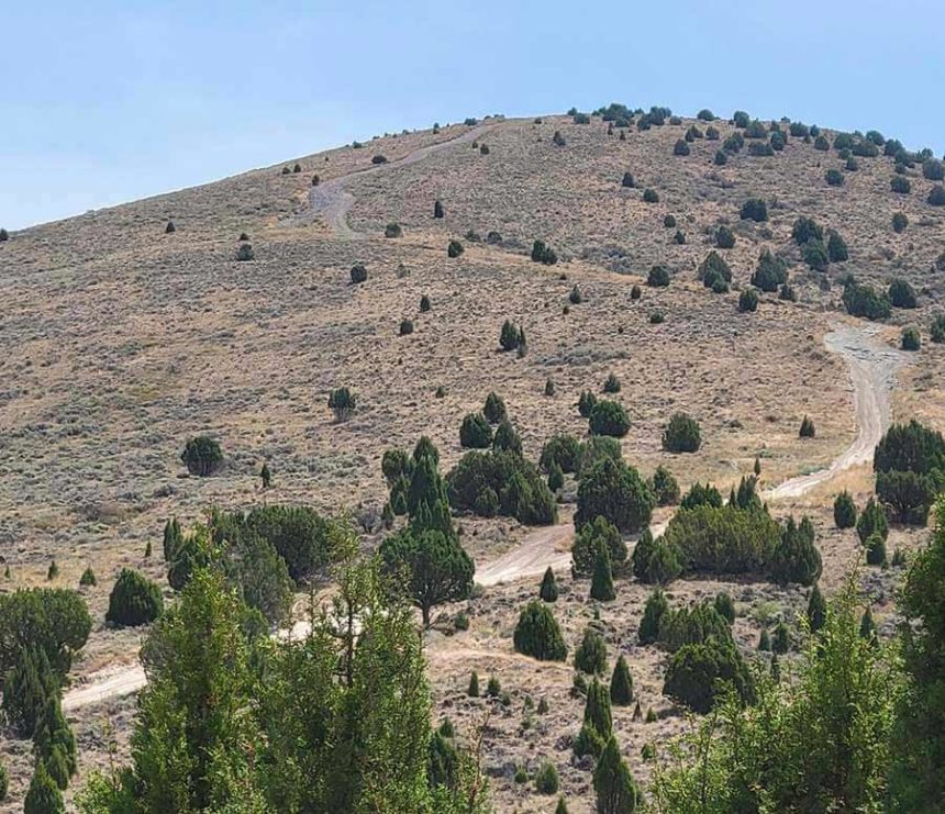 Chinese Peak, part of the Portneuf Mountain Range in Bannock County, Idaho.