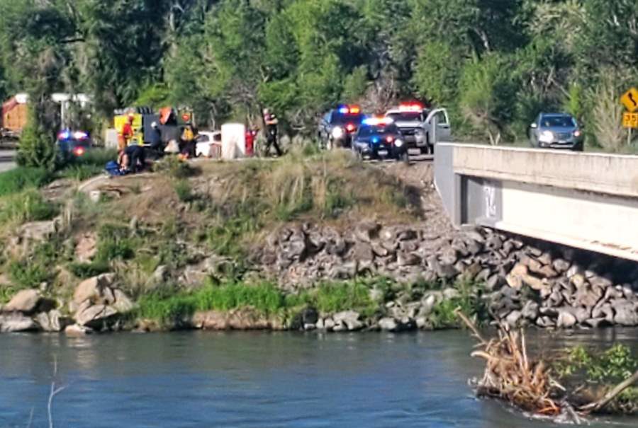 Emergency services respond to incident above Heise