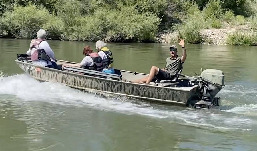 Seniors enjoy a day jetting down the river to a delicious Dutch oven meal