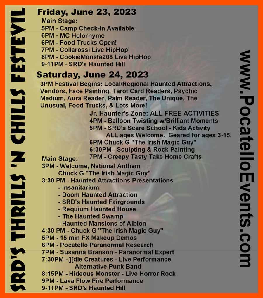 thrills and chills schedule