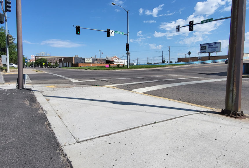 The intersection of Benton and Main Streets, near Downtown Pocatello