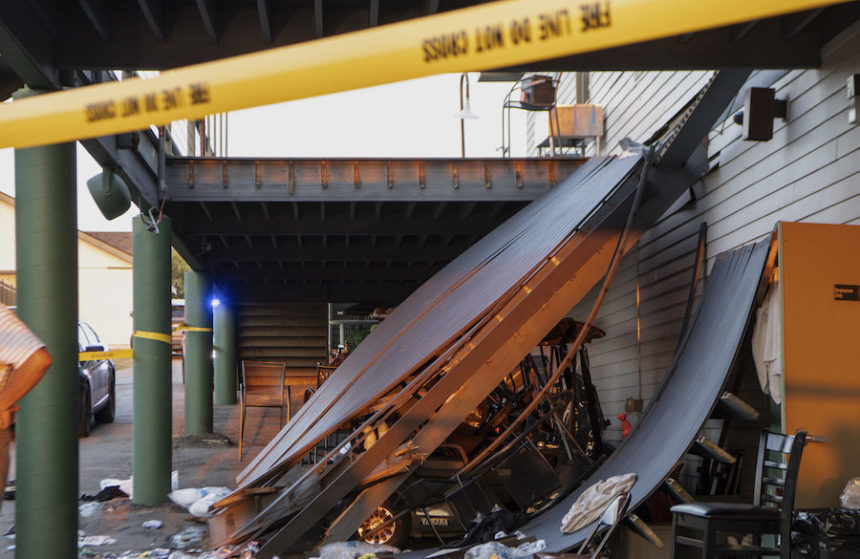 police tape at deck collapse in Montana