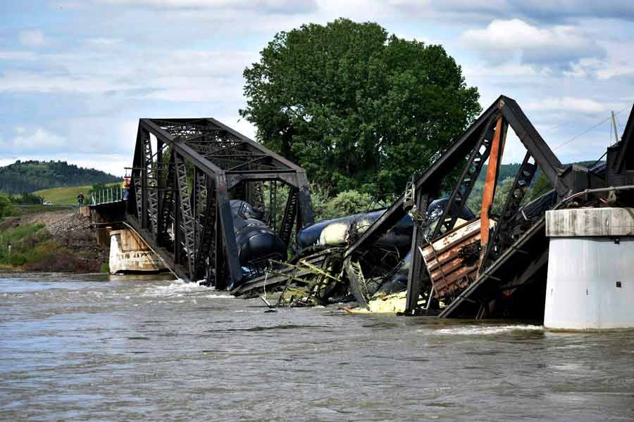 Crews have hauled away most of the train cars that derailed and fell into the Yellowstone River after a bridge collapse, EPA says