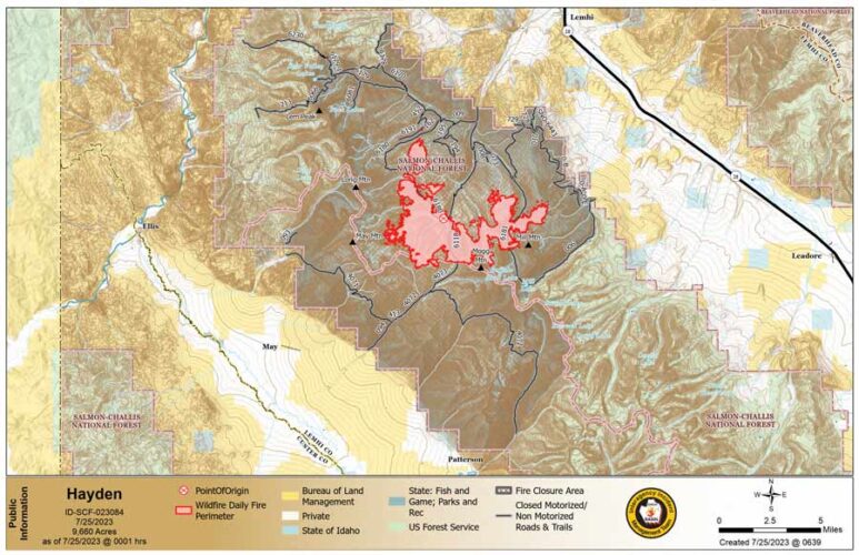 Hayden Fire west of Leadore grows to 9,660 acres - East Idaho News
