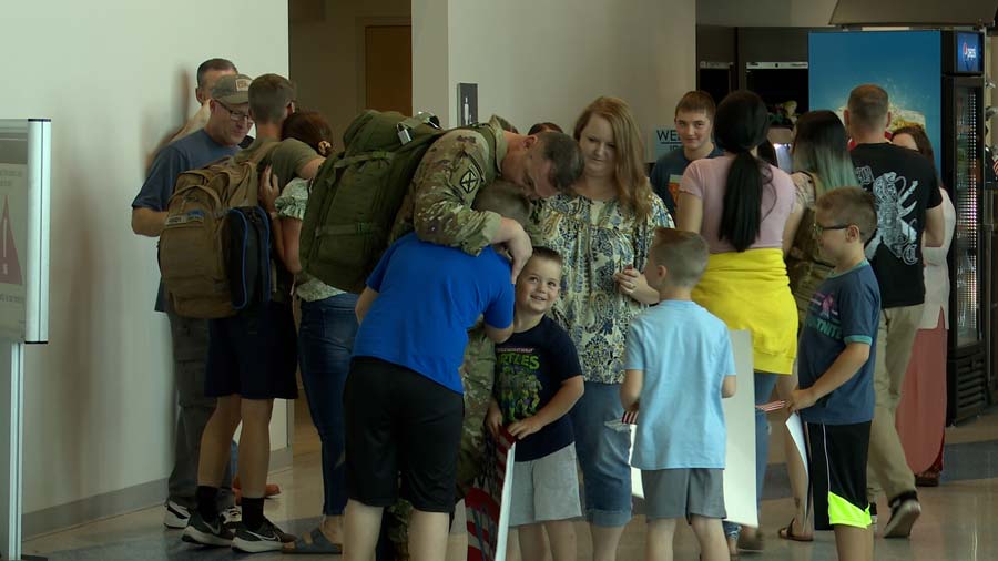 Soldiers return home to Idaho after being away for a year-long deployment