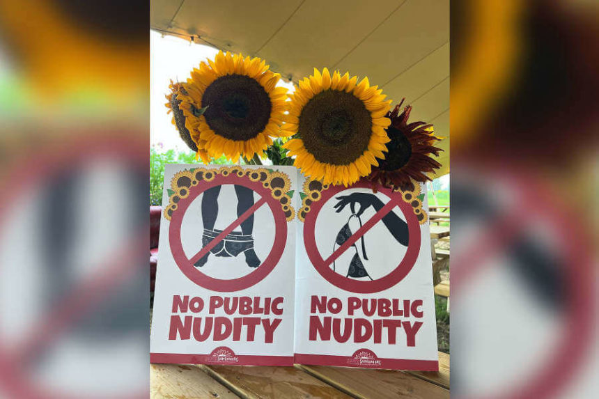 sunflower nudity signs