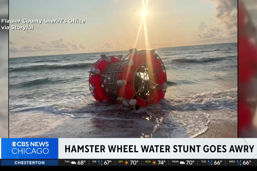 Florida man riding human-sized hamster wheel in ocean faces federal charges