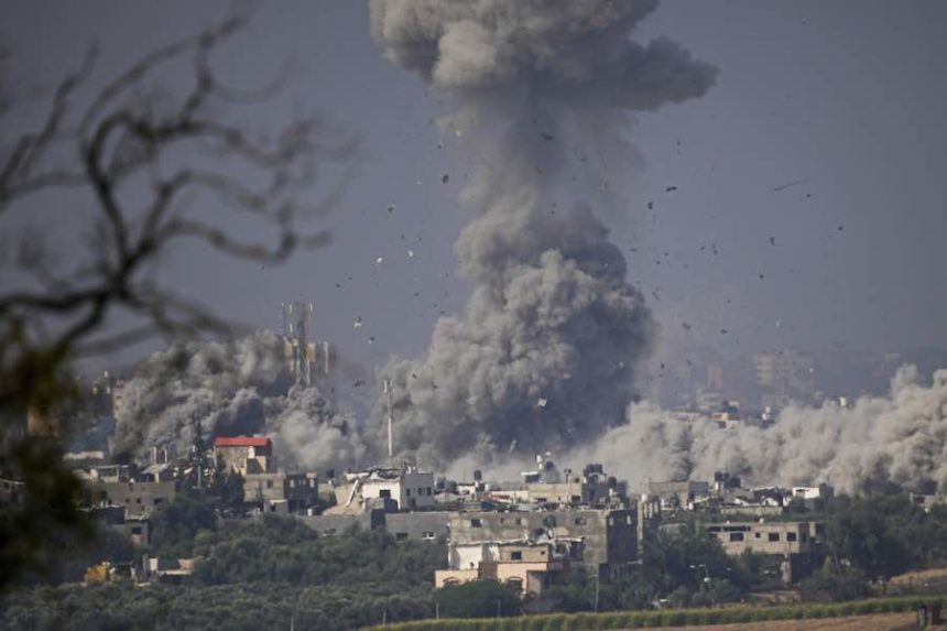 Smoke over Gaza during the Israel-Hamas war