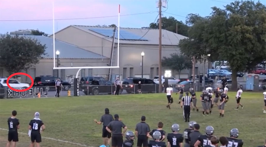 You have to see this! Car passenger makes ‘one in a million’ drive-by catch during high school football game