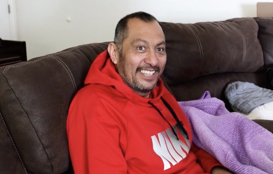 Young father battling pancreatic cancer is resting at home when a Secret Santa’s elves knock on his door