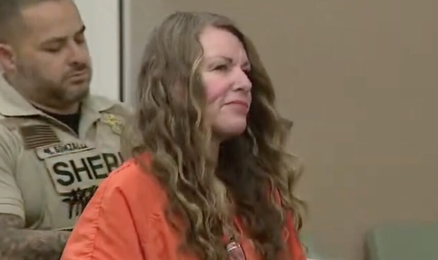 Lori Vallow Daybell appears for an arraignment hearing at the Maricopa County Superior Court in Phoenix, Ariz., on Thursday, Dec. 7, 2023. Daybell is charged with conspiracy to commit first-degree murder in the 2019 shooting death of her former husband, Charles Vallow.