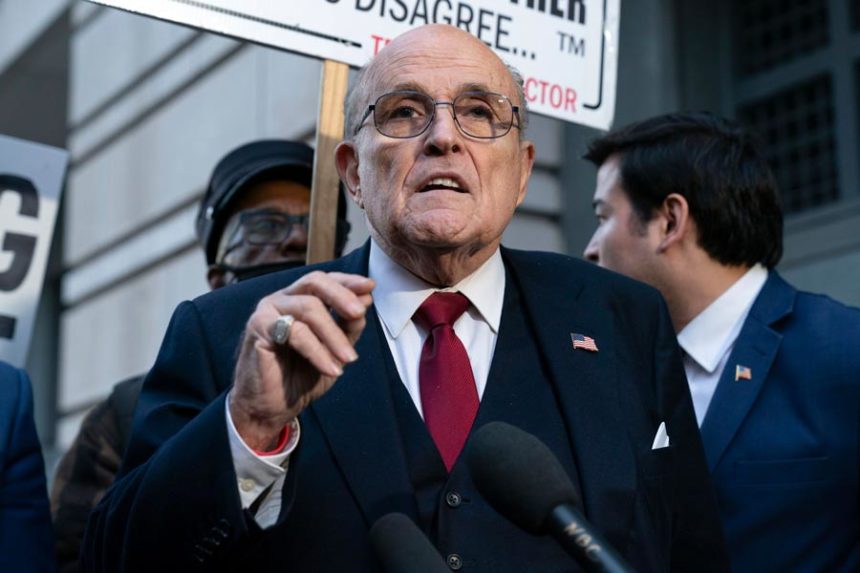 Former Mayor of New York Rudy Giuliani speaks during a news conference outside the federal courthouse in Washington, Friday, Dec. 15, 2023. Giuliani has filed for bankruptcy, days after being ordered to pay $148 million in a defamation lawsuit. | Jose Luis Magana, EastIdahoNews.com