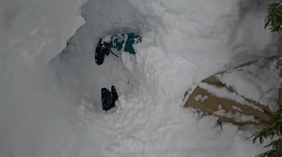You have to see this! Skier rescues snowboarder who was buried headfirst in snow
