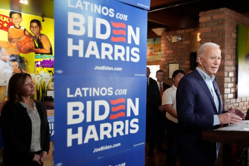 President Joe Biden speaks at a campaign event at El Portal restaurant Tuesday, March 19, 2024, in Phoenix. | AP Photo, Jacquelyn Martin