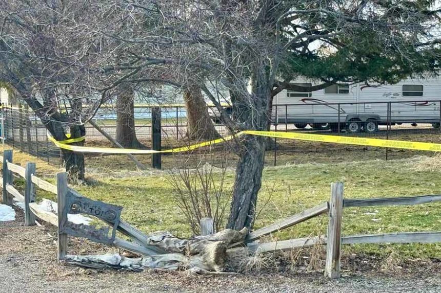 Caution tape around the scene where a body was found in Chubbuck, March 13, 2024