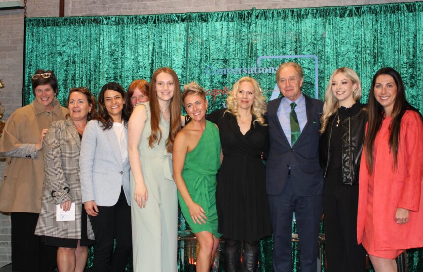 Nine of the eleven speakers at the 'Conversations with Exceptional Women' event Thursday at the Downtown Event Center.