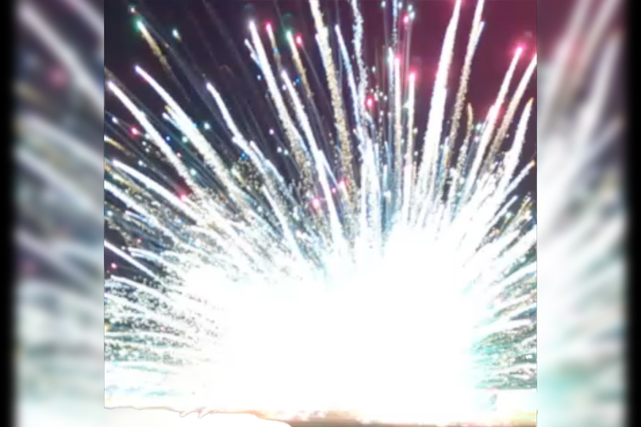 WATCH: Local fireworks show explodes all at once