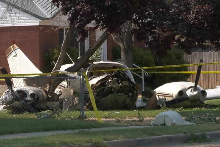 Pilot, passenger mildly injured after crashing into front yard in Utah, no structures damaged