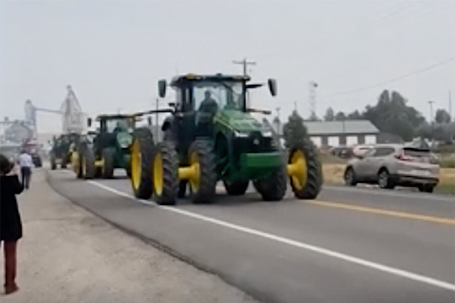WATCH: Farmers get on tractors to demonstrate against water curtailment