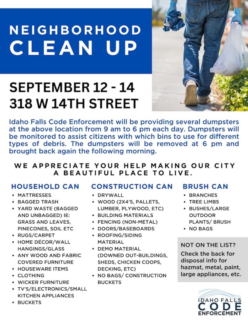 Idaho Falls Code Enforcement hosts neighborhood clean up and food drive