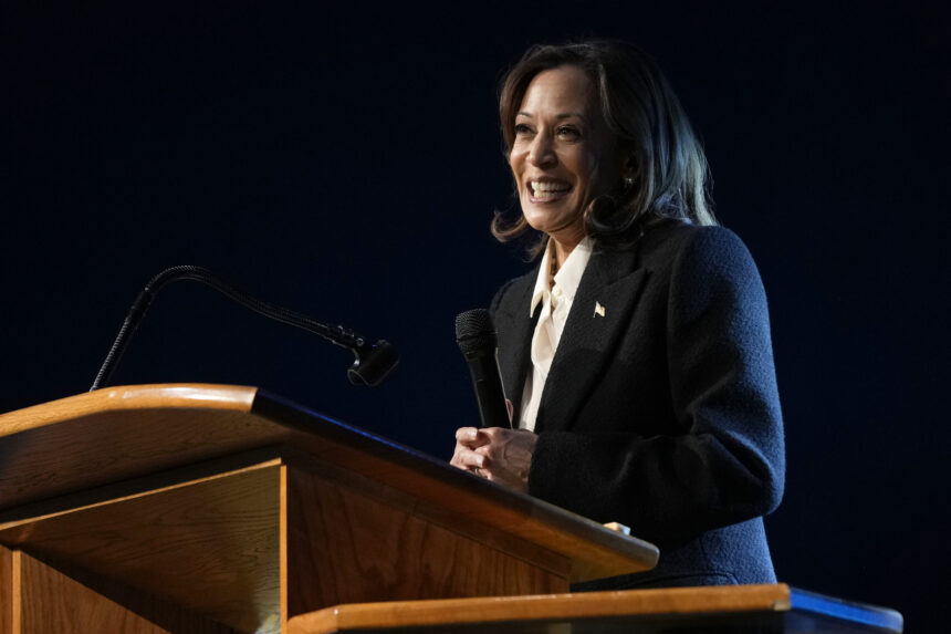 Democratic presidential nominee Vice President Kamala Harris speaks during a church service at Koinonia Christian Center in Greenville, N.C., Sunday, Oct. 13, 2024. | Susan Walsh, Associated Press
