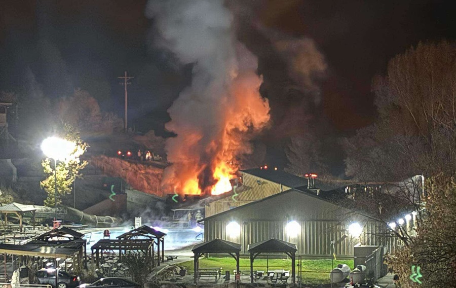Large fire reported at Heise Hot Springs