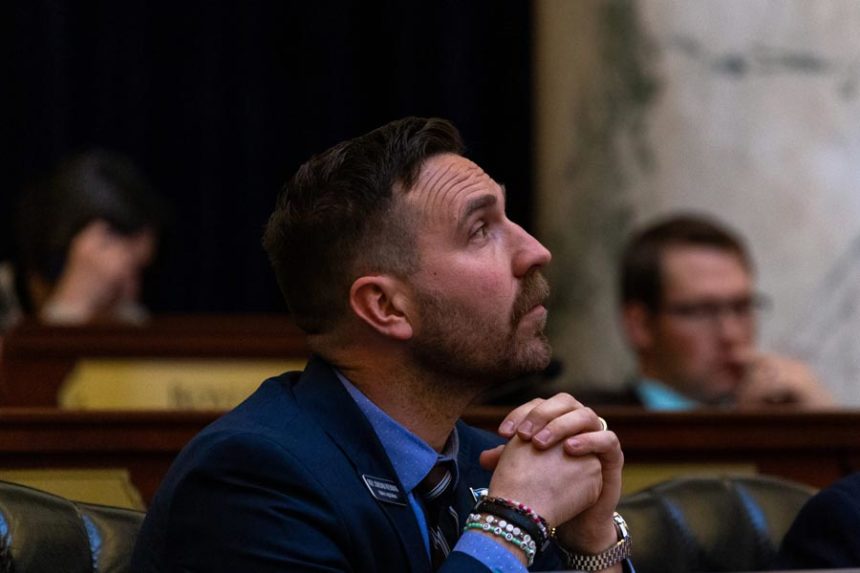 Rep. Jordan Redman, R-Coeur d’Alene, on the Idaho House floor on March 25, 2024. (Kyle Pfannenstiel/Idaho Capital Sun)