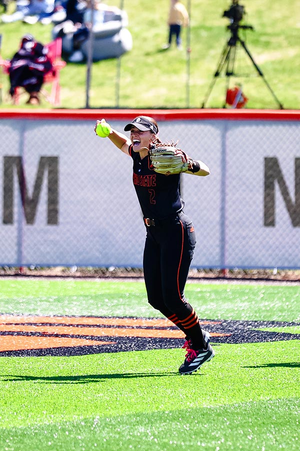 Ava Brown celebrates ISU conference championship