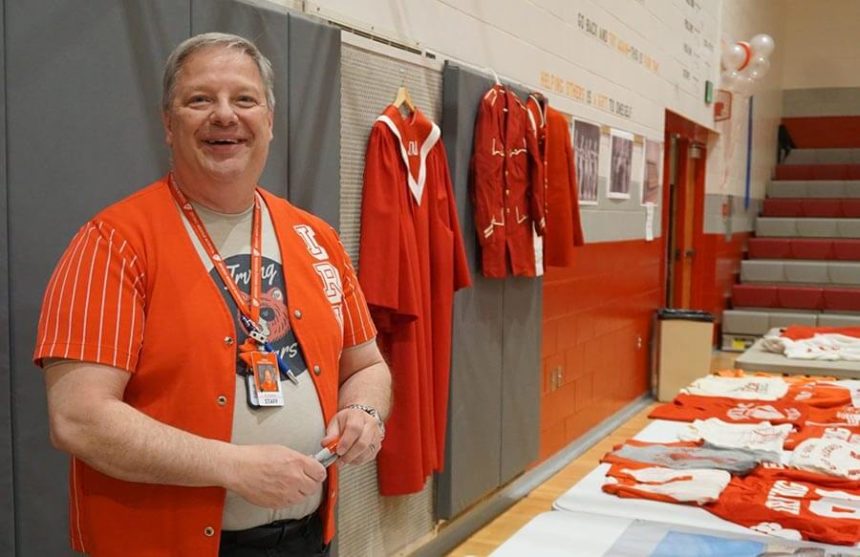 Tom Chatterton with memorabilia