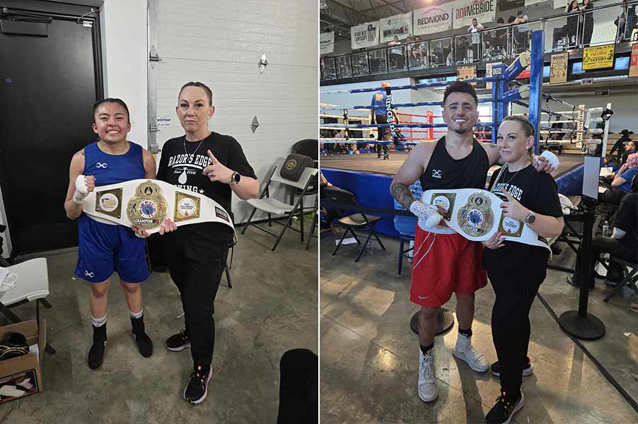 Gregson poses for a photo with Ornales, left, and Juarez after Saturday's regional victory. | Courtesy Holly Gregson