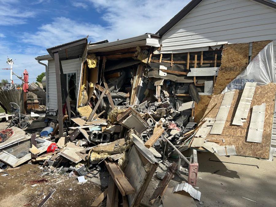 Utah troopers say five people were taken to a hospital after a semitruck hauling crude oil crashed into a home in Wellington, Carbon County Monday morning. - Utah Highway Patrol