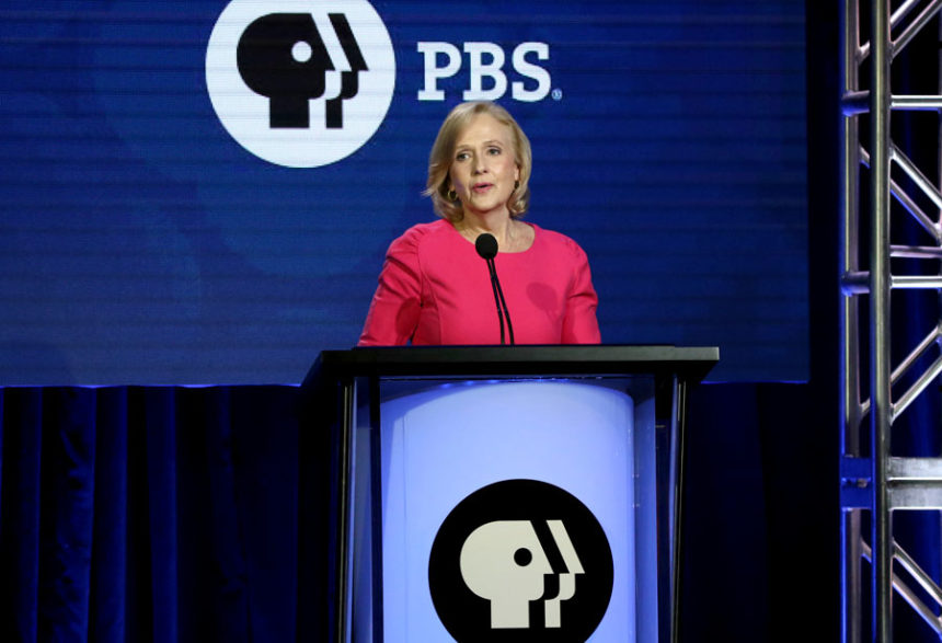 President and CEO of PBS Paula Kerger speaks during the PBS Executive Session at the Television Critics Association Winter Press Tour at The Langham Huntington, Feb. 2, 2019, in Pasadena, Calif. (Photo by Willy Sanjuan/Invision/AP, File)