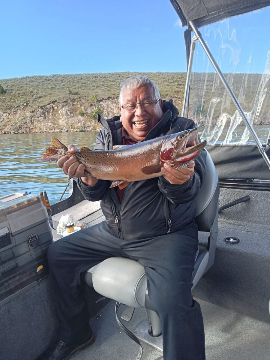 A large cutthroat caught by Antonio Flores on the Saturday opening for keeping fish on Henrys Lake.