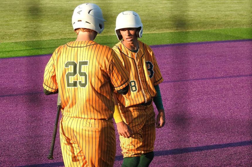 Greyson Martin (8) and Coltan Spagnuolo (25), Bonneville baseball