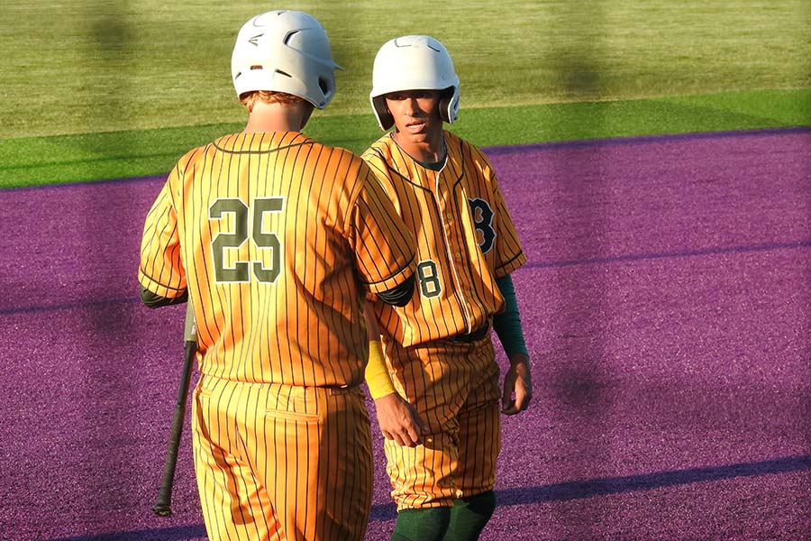 Greyson Martin (8) and Coltan Spagnuolo (25), Bonneville baseball