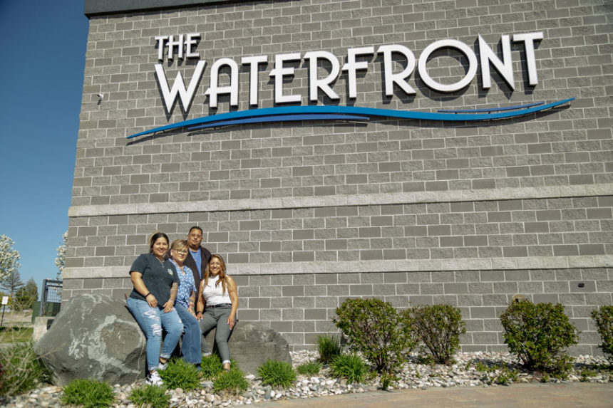 Owner's of Calakas Liliana and Mito Sanchez (Left) with their daughter Priscilla Sanchez (front, left). Maria Alvarez, founder and CEO of Conectate (right) | Daniel V. Ramirez, EastIdahoNews.com