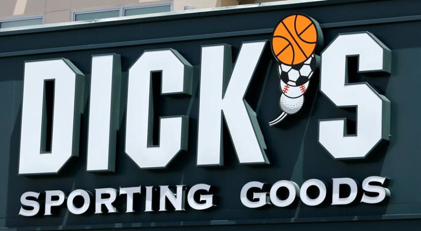 This photo taken Tuesday, Aug. 29, 2017, shows a Dick's Sporting Goods sign at a store in Miami. | Alan Diaz, Associated Press