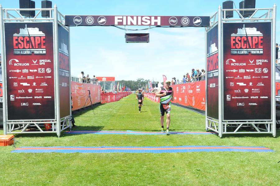 finish line at Escape from Alcatraz Triathlon