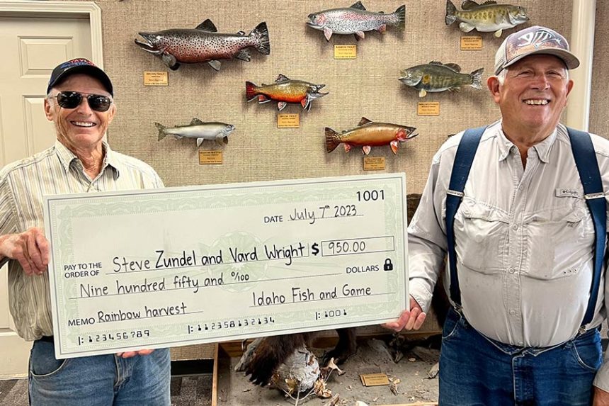 Steve Zundel and Vard Wright were awarded $950 in 2023 for trading in their fish to the Idaho Fish and Game for cash. | Courtesy Idaho Fish and Game