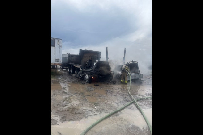 Aftermath of a collision between two semi trucks in Pocatello Wednesday evening | Courtesy Shoshone Bannock Tribes