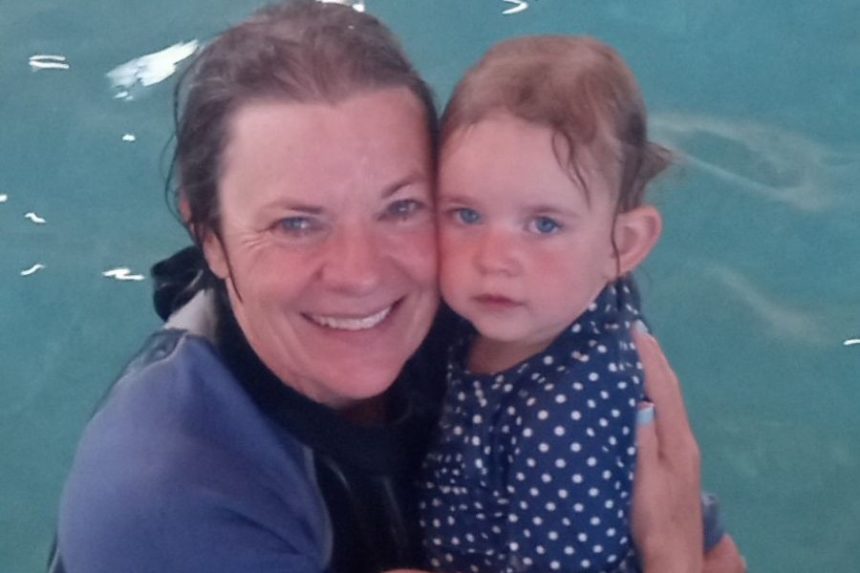 girl and instructor at Jackson Creek Swim