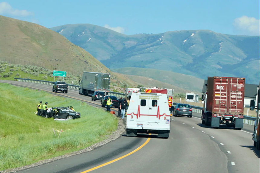 Emergency responders on scene of crash south of Pocatello. | Courtesy photo